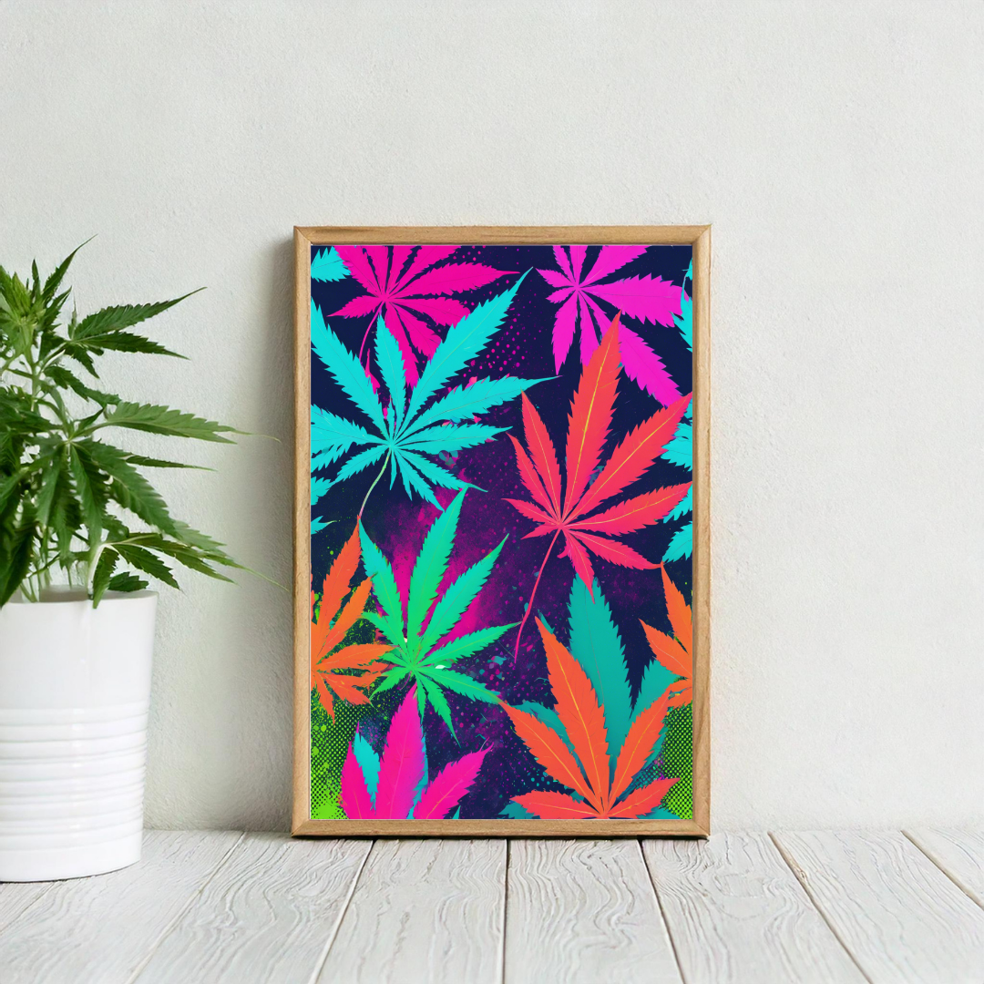 Colorful Weed Art | Stay High Art | Cannabis Wall Art | Artful Cannabis | Trippy Wall Art | 420-Friendly | Marijuana Art | Cannabis Poster