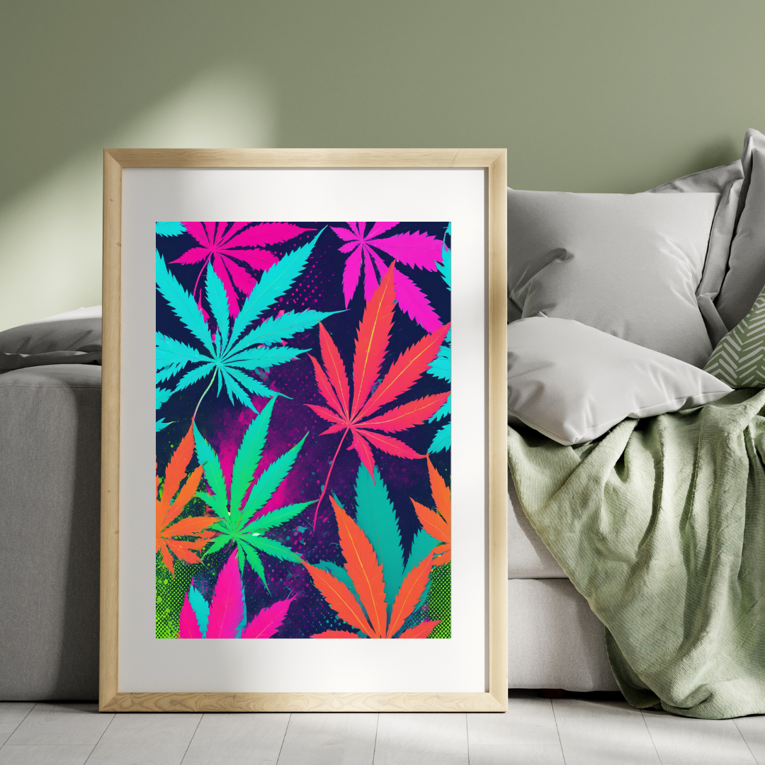 Colorful Weed Art | Stay High Art | Cannabis Wall Art | Artful Cannabis | Trippy Wall Art | 420-Friendly | Marijuana Art | Cannabis Poster