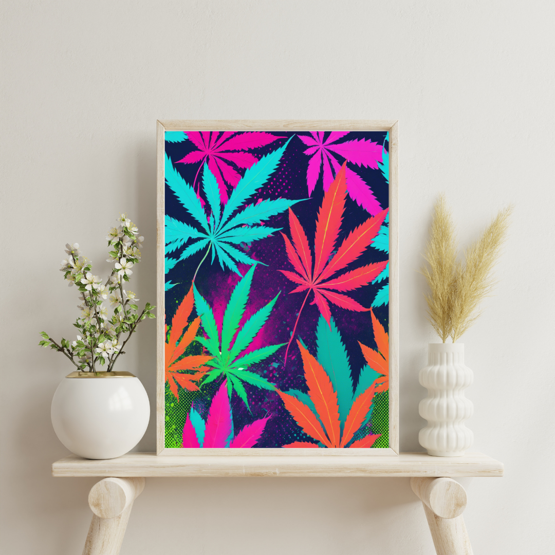 Colorful Weed Art | Stay High Art | Cannabis Wall Art | Artful Cannabis | Trippy Wall Art | 420-Friendly | Marijuana Art | Cannabis Poster