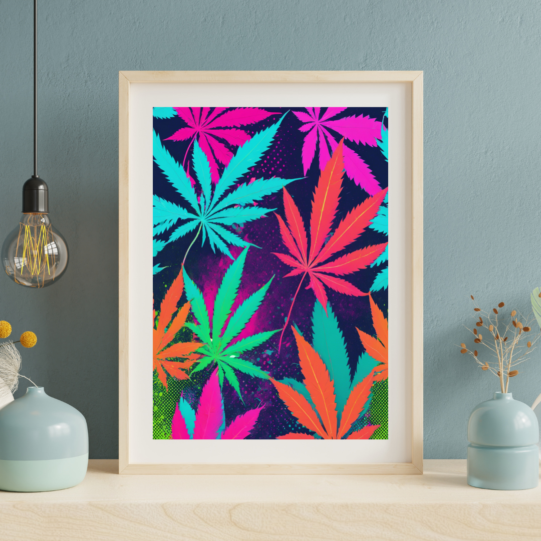 Colorful Weed Art | Stay High Art | Cannabis Wall Art | Artful Cannabis | Trippy Wall Art | 420-Friendly | Marijuana Art | Cannabis Poster