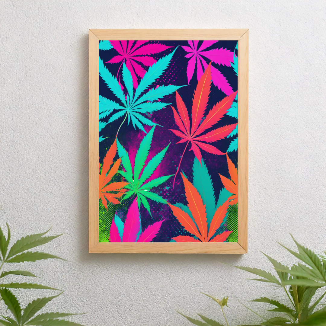 Colorful Weed Art | Stay High Art | Cannabis Wall Art | Artful Cannabis | Trippy Wall Art | 420-Friendly | Marijuana Art | Cannabis Poster