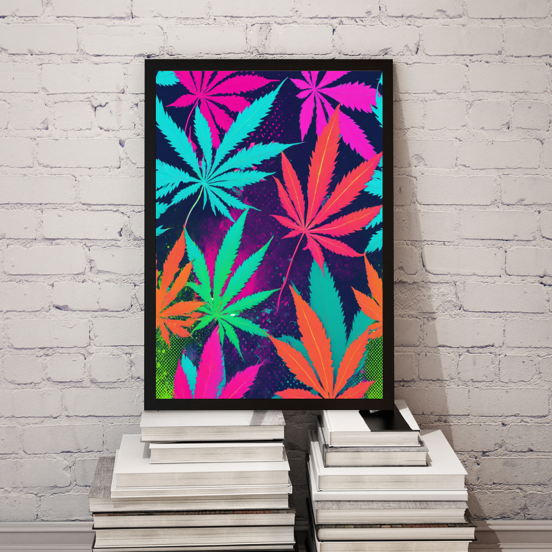 Colorful Weed Art | Stay High Art | Cannabis Wall Art | Artful Cannabis | Trippy Wall Art | 420-Friendly | Marijuana Art | Cannabis Poster