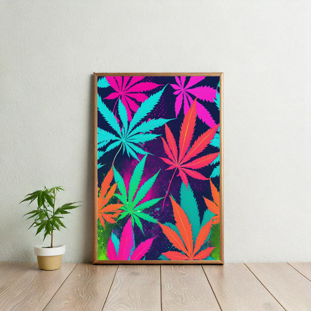 Colorful Weed Art | Stay High Art | Cannabis Wall Art | Artful Cannabis | Trippy Wall Art | 420-Friendly | Marijuana Art | Cannabis Poster