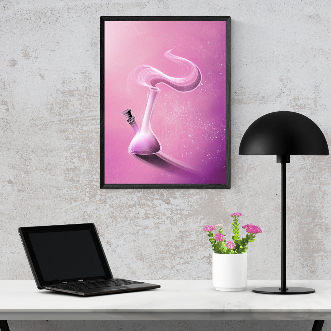 Pink Bong Wall Art | Trippy Wall Art | Cannabis Poster | Weed Poster | Marijuana Art | Stay High Art | 420-Friendly Decor | Maryjane Print