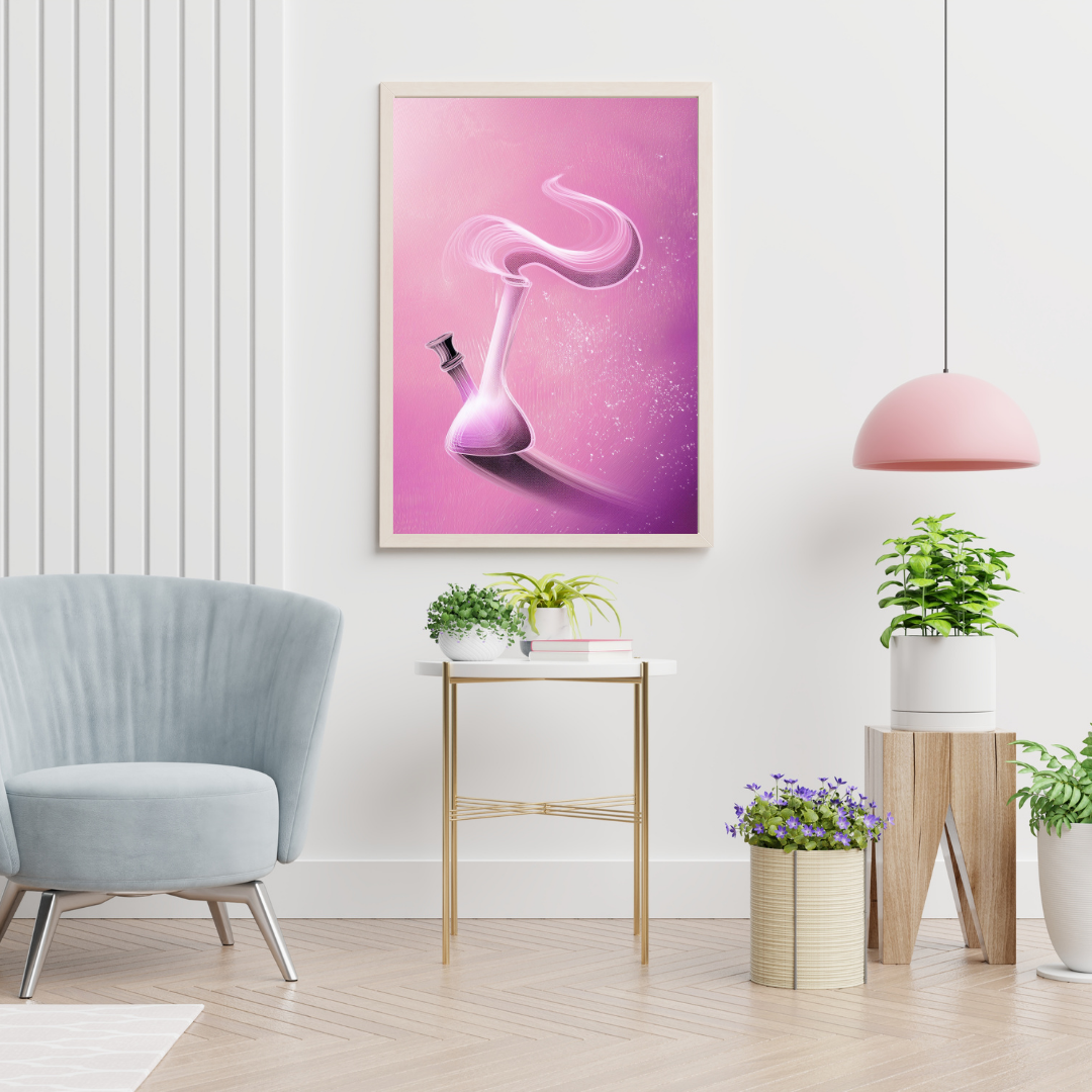 Pink Bong Wall Art | Trippy Wall Art | Cannabis Poster | Weed Poster | Marijuana Art | Stay High Art | 420-Friendly Decor | Maryjane Print