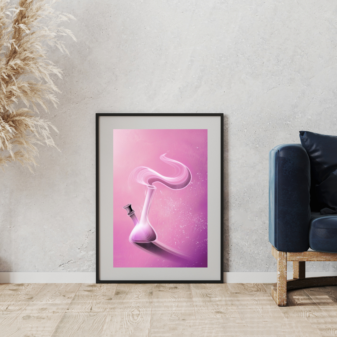 Pink Bong Wall Art | Trippy Wall Art | Cannabis Poster | Weed Poster | Marijuana Art | Stay High Art | 420-Friendly Decor | Maryjane Print