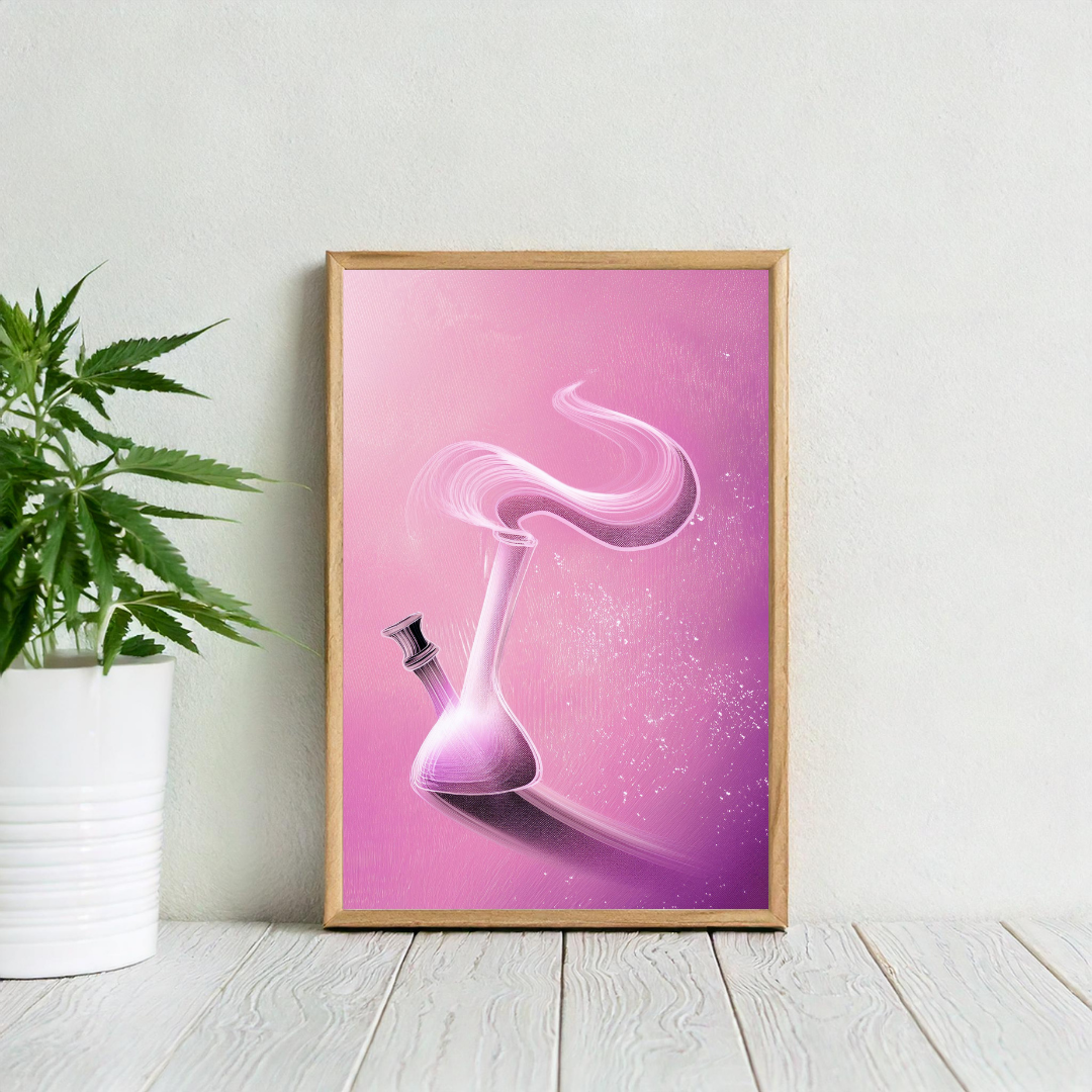 Pink Bong Wall Art | Trippy Wall Art | Cannabis Poster | Weed Poster | Marijuana Art | Stay High Art | 420-Friendly Decor | Maryjane Print