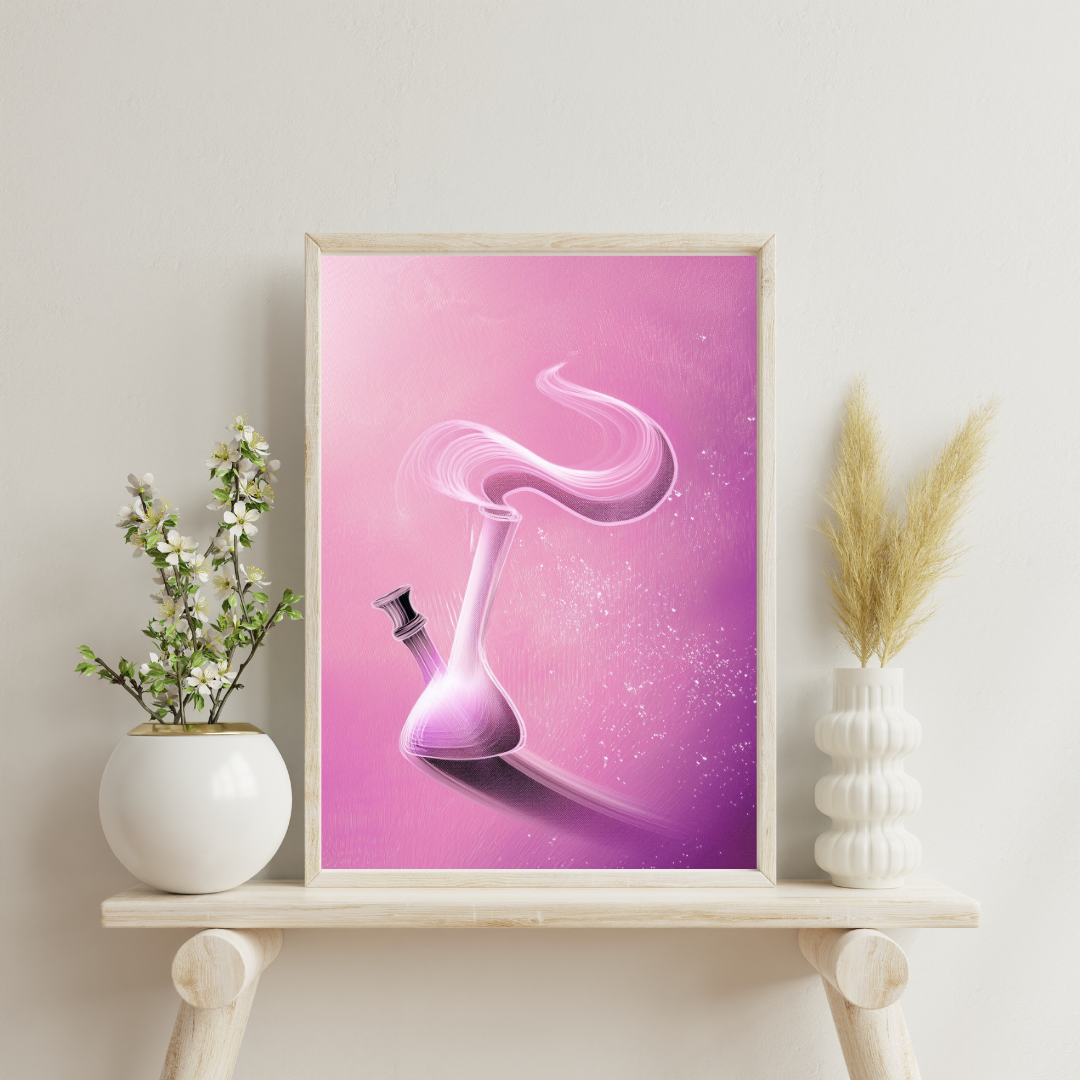 Pink Bong Wall Art | Trippy Wall Art | Cannabis Poster | Weed Poster | Marijuana Art | Stay High Art | 420-Friendly Decor | Maryjane Print