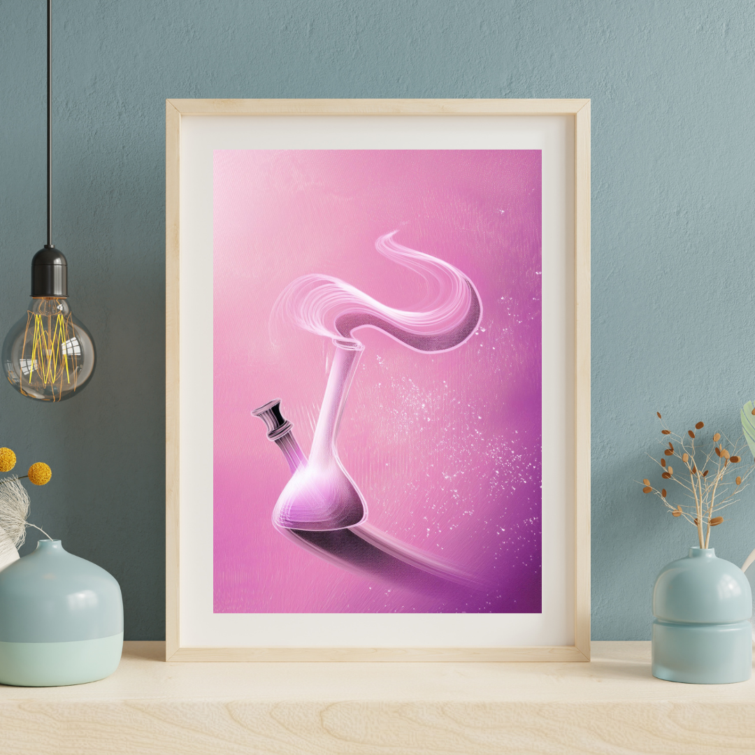 Pink Bong Wall Art | Trippy Wall Art | Cannabis Poster | Weed Poster | Marijuana Art | Stay High Art | 420-Friendly Decor | Maryjane Print