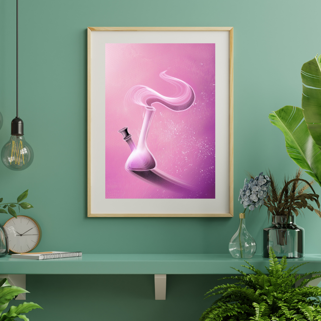 Pink Bong Wall Art | Trippy Wall Art | Cannabis Poster | Weed Poster | Marijuana Art | Stay High Art | 420-Friendly Decor | Maryjane Print