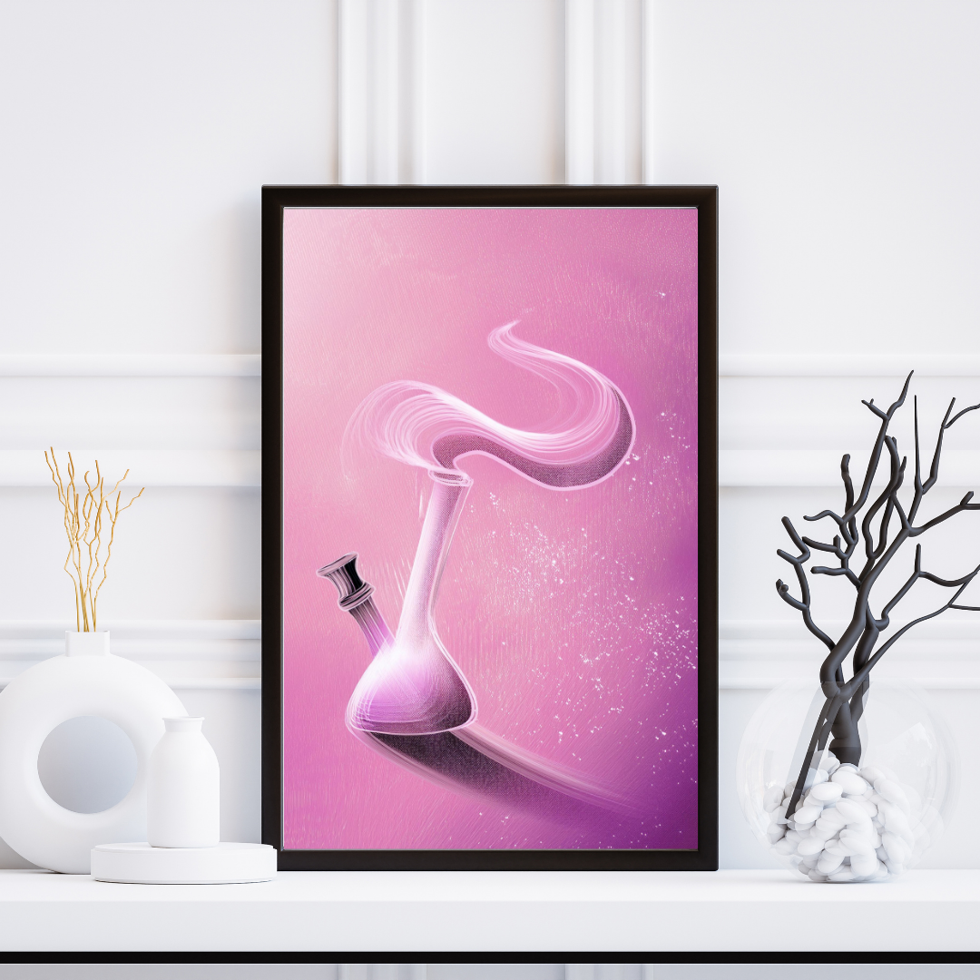 Pink Bong Wall Art | Trippy Wall Art | Cannabis Poster | Weed Poster | Marijuana Art | Stay High Art | 420-Friendly Decor | Maryjane Print