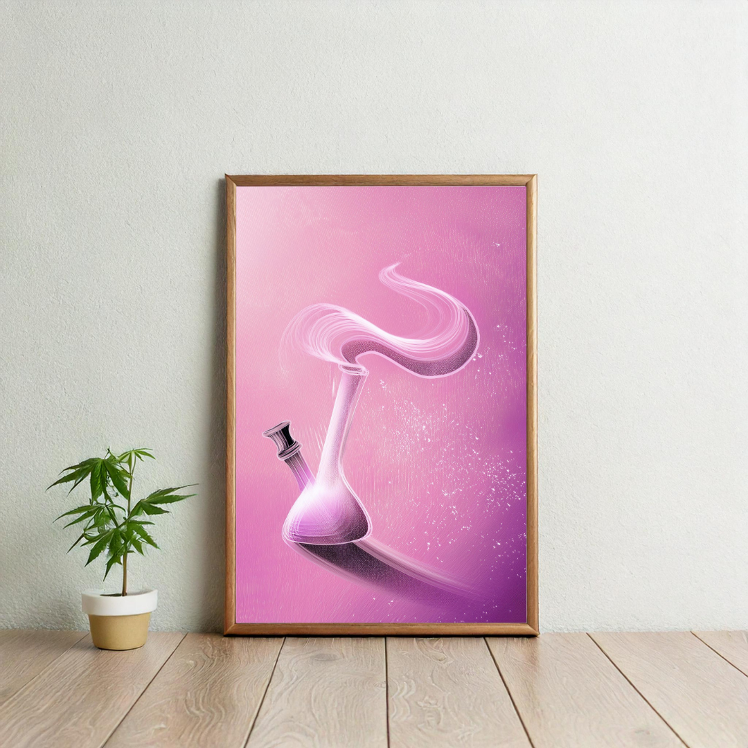 Pink Bong Wall Art | Trippy Wall Art | Cannabis Poster | Weed Poster | Marijuana Art | Stay High Art | 420-Friendly Decor | Maryjane Print