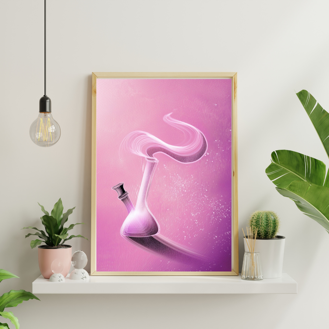 Pink Bong Wall Art | Trippy Wall Art | Cannabis Poster | Weed Poster | Marijuana Art | Stay High Art | 420-Friendly Decor | Maryjane Print