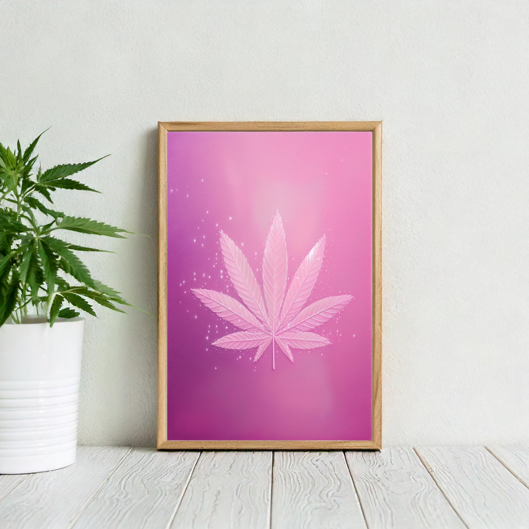 Pink Cannabis Art | Abstract Weed Art | Trippy Wall Art | Marijuana Art | Cannabis Poster | 420-Friendly Print | Fun Weed Art | Maryjane Decor