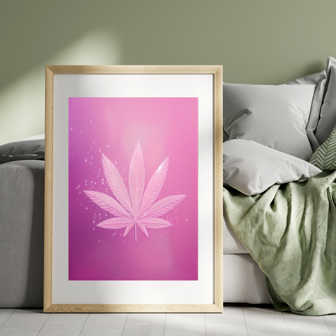 Pink Cannabis Art | Abstract Weed Art | Trippy Wall Art | Marijuana Art | Cannabis Poster | 420-Friendly Print | Fun Weed Art | Maryjane Decor