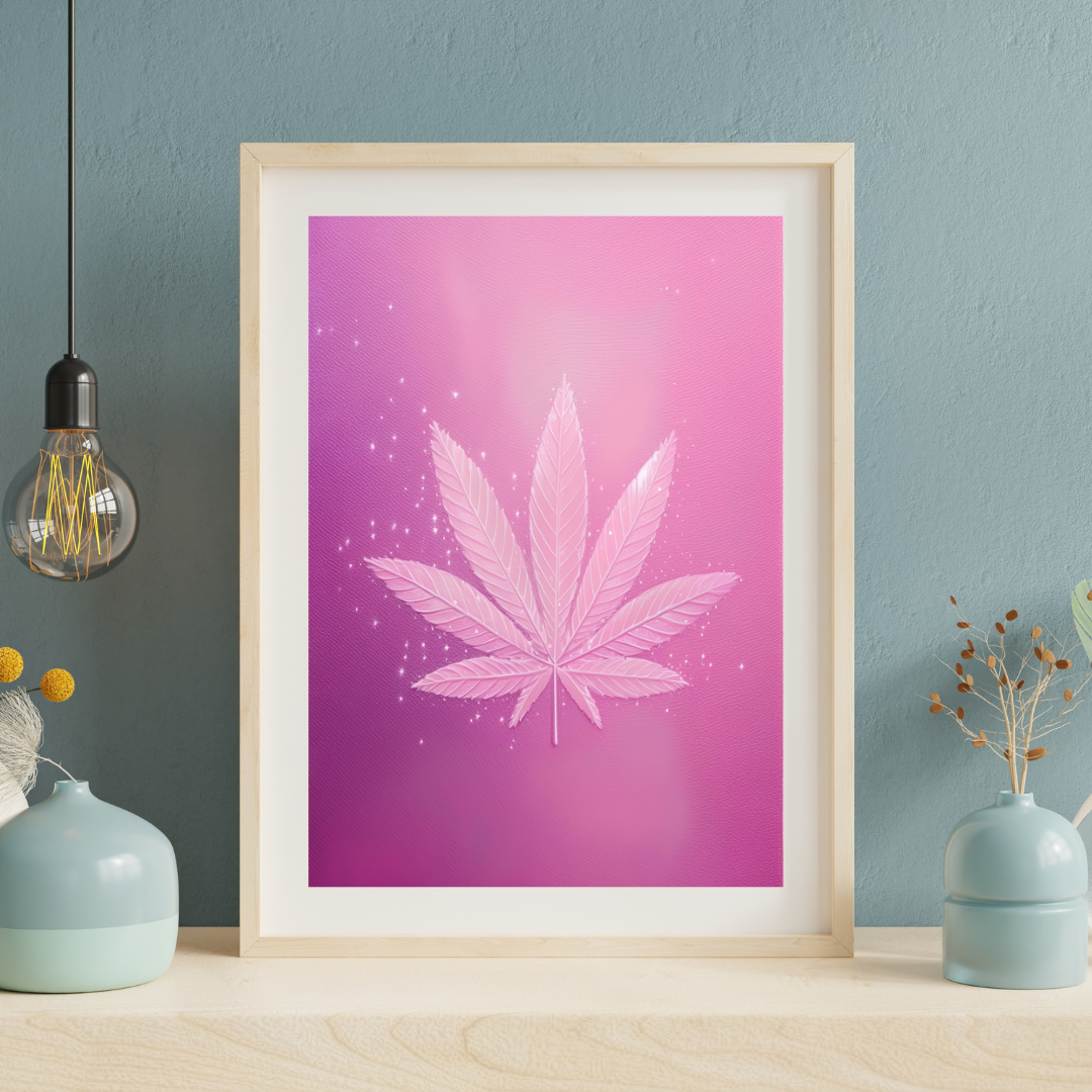 Pink Cannabis Art | Abstract Weed Art | Trippy Wall Art | Marijuana Art | Cannabis Poster | 420-Friendly Print | Fun Weed Art | Maryjane Decor