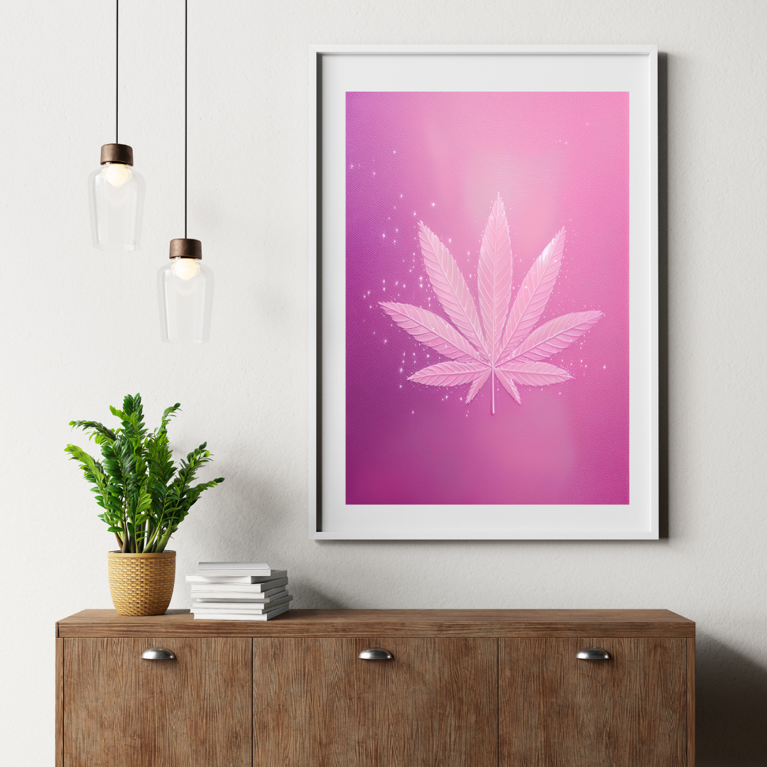 Pink Cannabis Art | Abstract Weed Art | Trippy Wall Art | Marijuana Art | Cannabis Poster | 420-Friendly Print | Fun Weed Art | Maryjane Decor