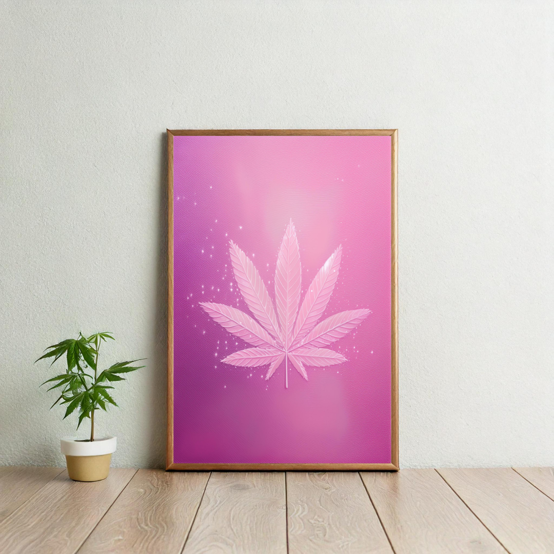 Pink Cannabis Art | Abstract Weed Art | Trippy Wall Art | Marijuana Art | Cannabis Poster | 420-Friendly Print | Fun Weed Art | Maryjane Decor