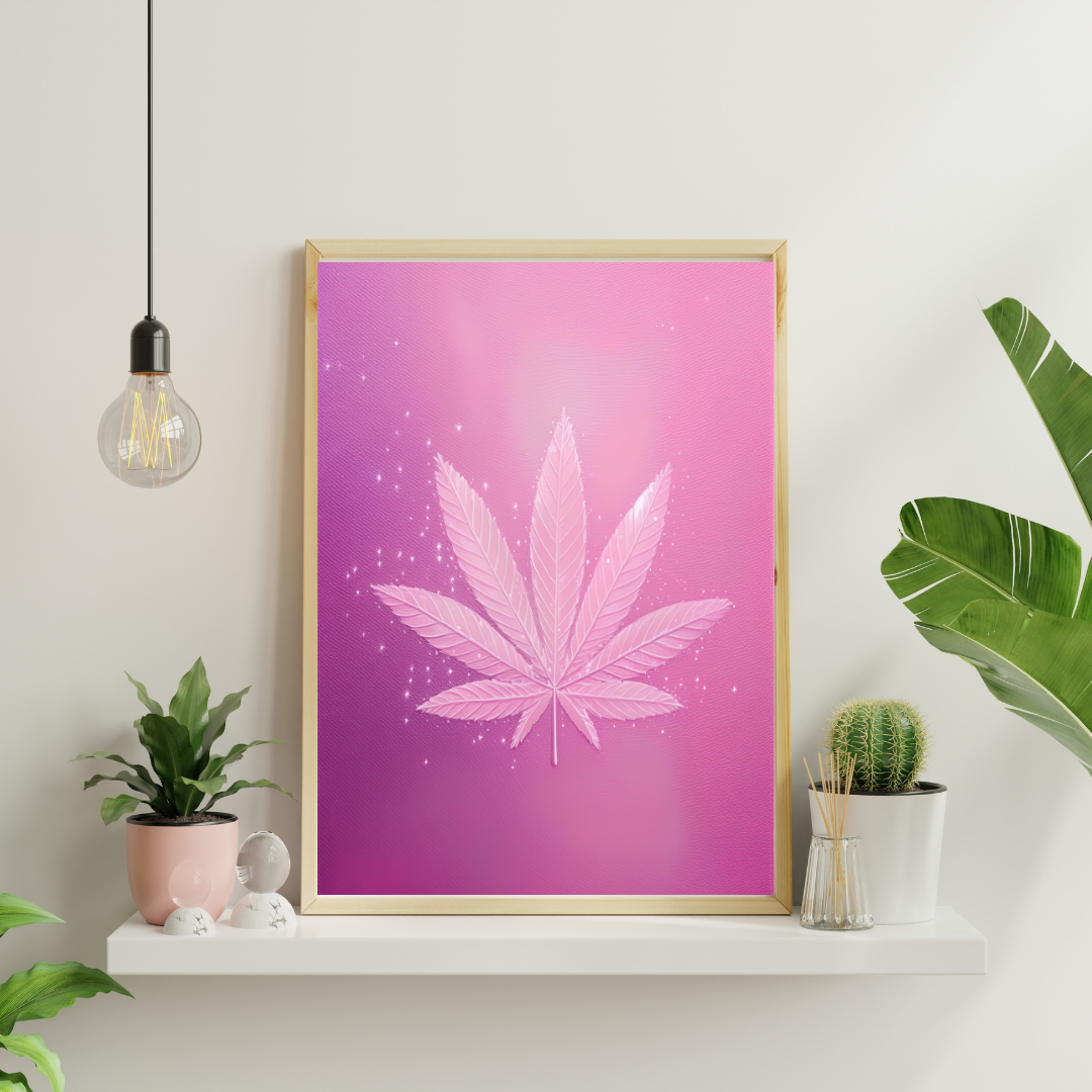 Pink Cannabis Art | Abstract Weed Art | Trippy Wall Art | Marijuana Art | Cannabis Poster | 420-Friendly Print | Fun Weed Art | Maryjane Decor