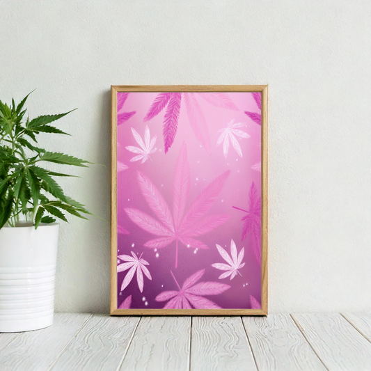 Pink Cannabis Art | Trippy Wall Art | Weed Poster | Cannabis Poster | Artful Cannabis | Marijuana Art | 420-Friendly Print | Maryjane Decor