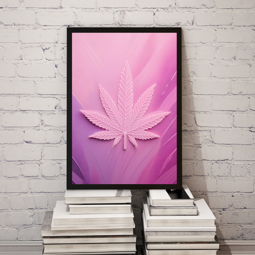 Pink Cannabis Leaf | Trippy Wall Art | Marijuana Art | Cannabis Poster | Weed Poster | Stay High Art | 420-Friendly Decor | Maryjane Print