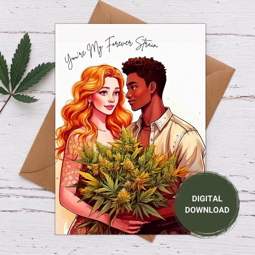 You&#39;re my favorite strain valentine&#39;s day card with couple in love