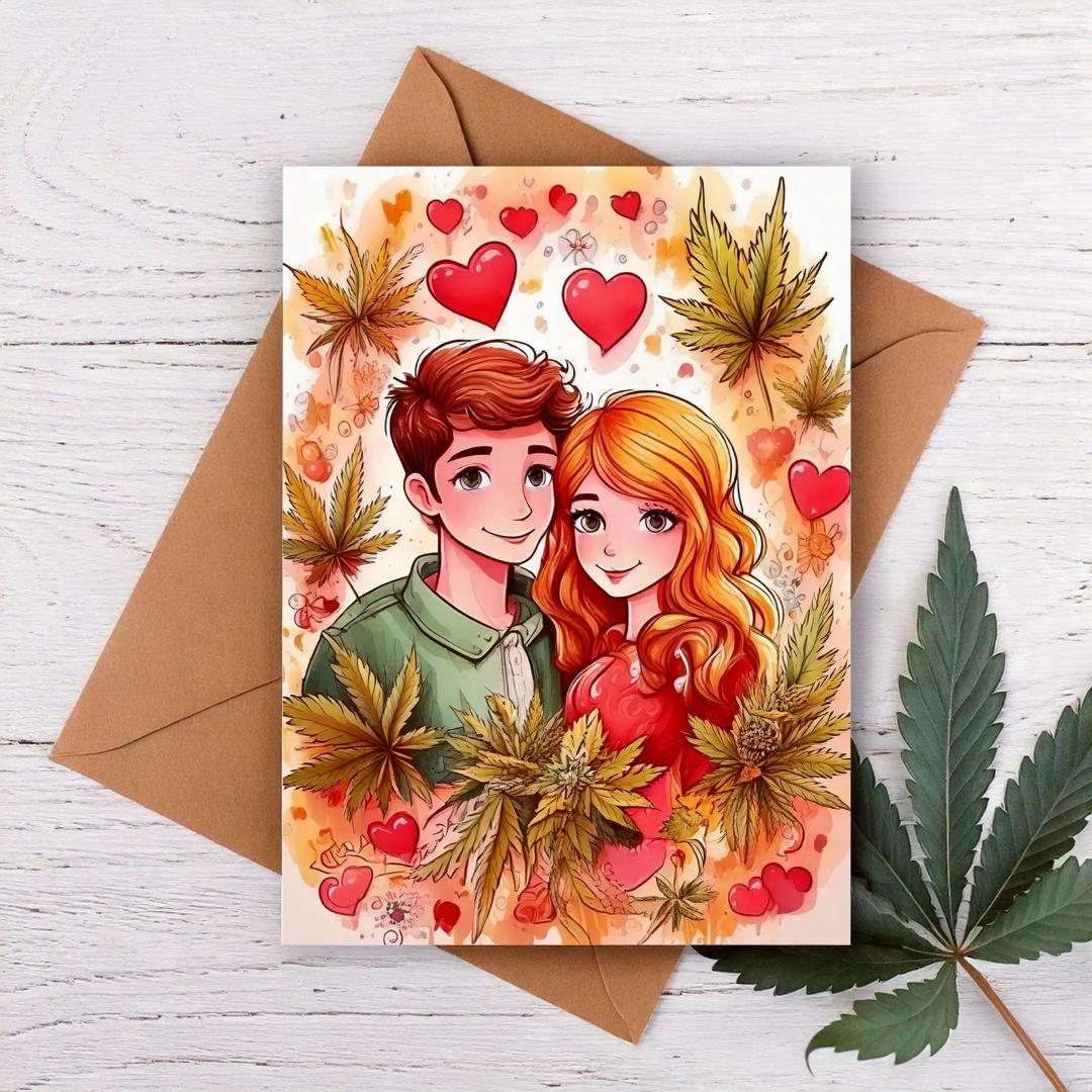 Romantic stoner couple  Valentine&#39;s day card