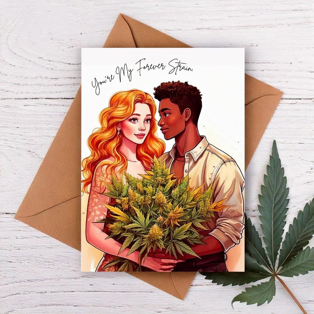 You&#39;re my favorite strain valentine&#39;s day card with couple in love